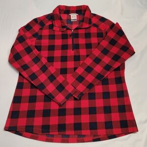 Avalanche Red & Black Buffalo Plaid Fleece 1/4 Zip Pullover XXL